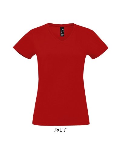 T-Shirt donna scollo a V Imperial Rosso