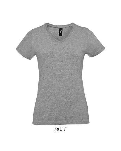 T-Shirt donna scollo a V Imperial Grigio Medio Melange