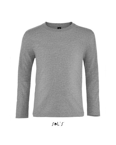 T-shirt bambino manica lunga Imperial Grigio Medio Melange