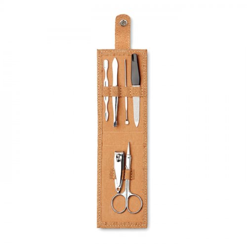 Set manicure in custodia di sughero Beige