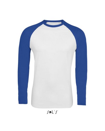 T-shirt uomo bicolore Funky Lsl Bianco / Blu royal