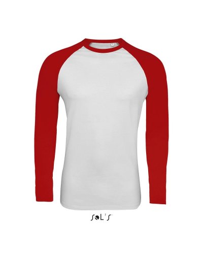 T-shirt uomo bicolore Funky Lsl Bianco / Rosso