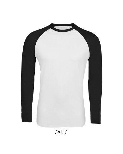 T-shirt uomo bicolore Funky Lsl Bianco / Nero