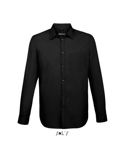 Camicia uomo manica lunga Baltimore fit Nero