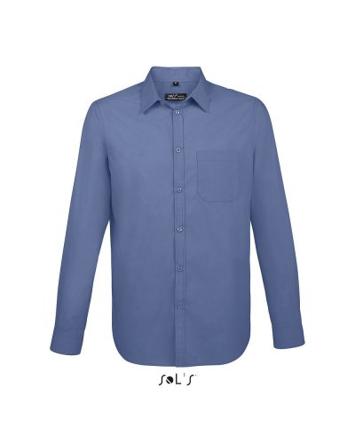 Camicia uomo manica lunga Baltimore fit Blu Medio