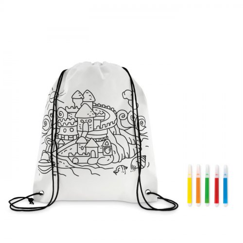 Sacca sportiva da colorare Colorful Hobby Bianco