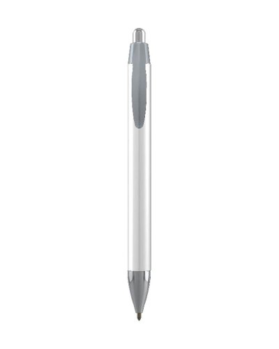 Penna a sfera Wide Chrome Body Mix & Match Bianco
