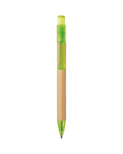 Penna a sfera in cartone Verde Acido