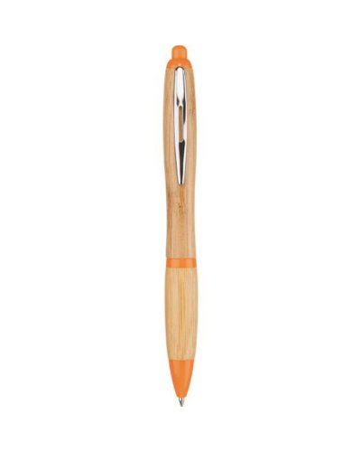 Penna a sfera in bambù metallo e plastica Arancione