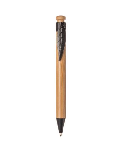 Penna a sfera in bambù e paglia di grano + ABS Nero