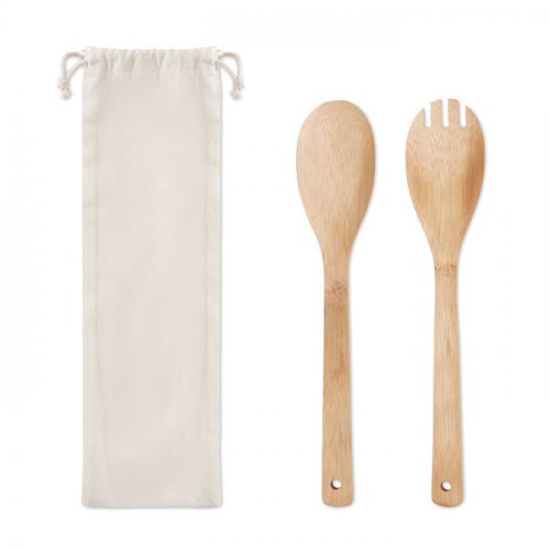 Set utensili per insalata in bamboo