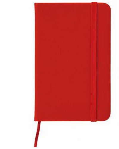 Blocco notes con elastico e fogli a righe Rosso