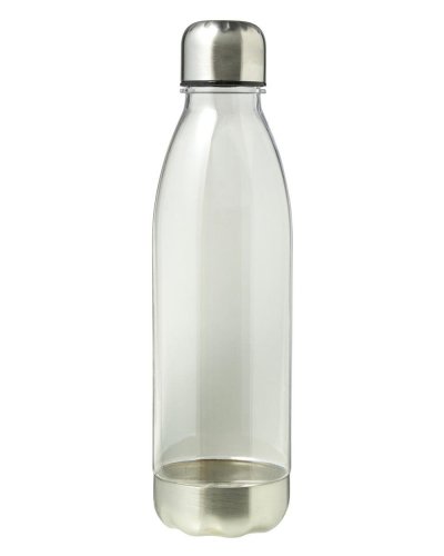 Borraccia 650 ml con base e tappo in acciaio inox Trasparente
