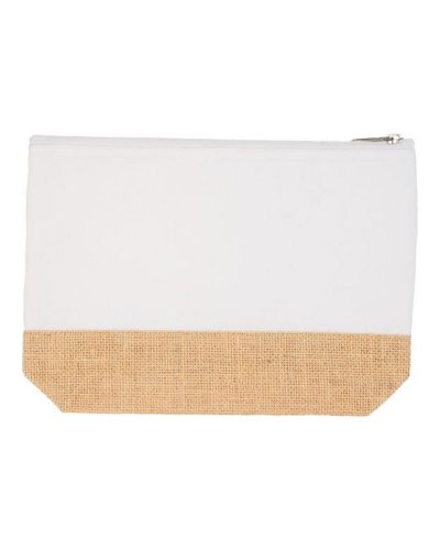 Astuccio in iuta e cotone canvas Bianco