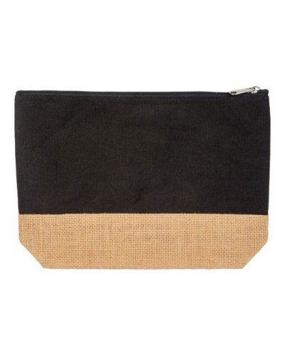 Astuccio in iuta e cotone canvas Nero