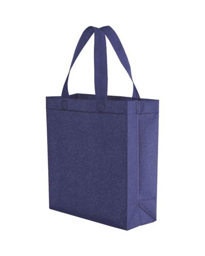 Borsa shopping termosaldata in TNT glitterato Blu