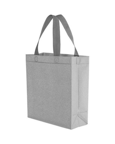 Borsa shopping termosaldata in TNT glitterato Grigio