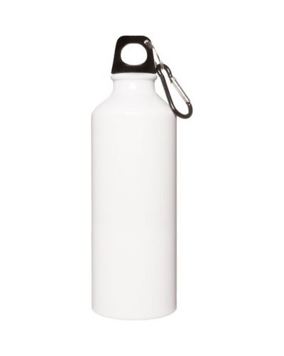 Borraccia in alluminio con moschettone da 500 ml Bianco