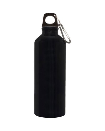 Borraccia in alluminio con moschettone da 500 ml Nero