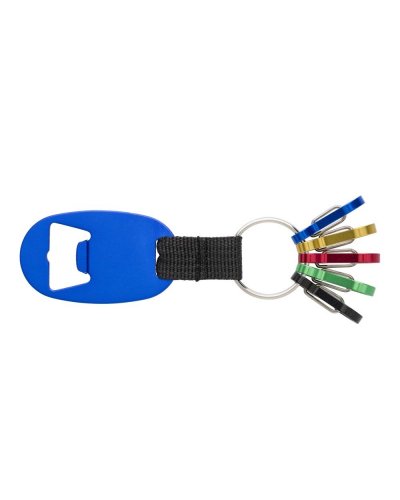 Apribottiglie-portachiavi in alluminio Courtney Blu