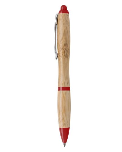 Penna a sfera in bamboo Hetty Rosso