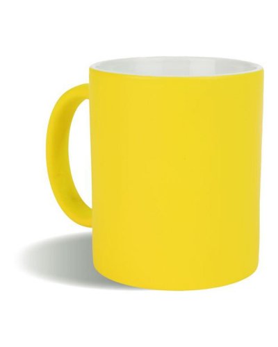 Tazza in ceramica colori fluo 320 ml Giallo