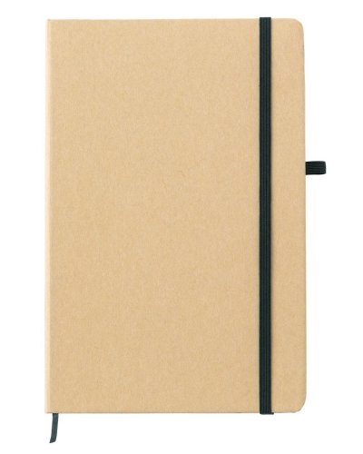 Taccuino A5 in carta minerale con elastico Cora Nero