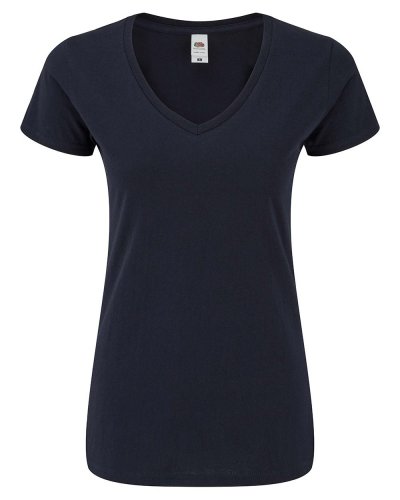 T-shirt donna Iconic scollo a V Deep navy