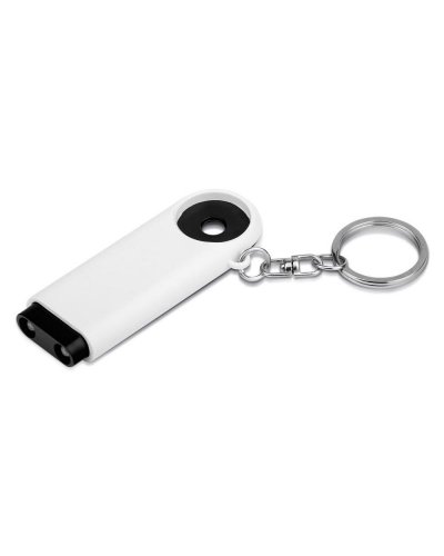 Portachiavi in plastica gettone e 2 luci LED Nero
