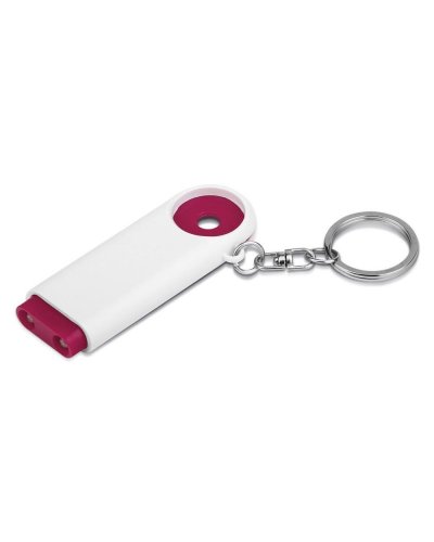 Portachiavi in plastica gettone e 2 luci LED Bordeaux