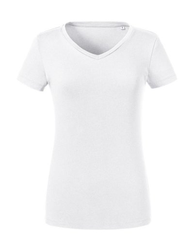 T-shirt donna scollo a V Pure Organic Bianco