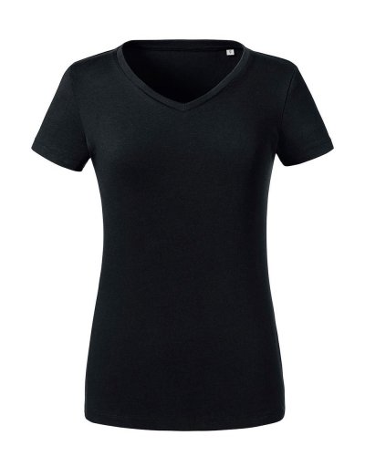 T-shirt donna scollo a V Pure Organic Nero