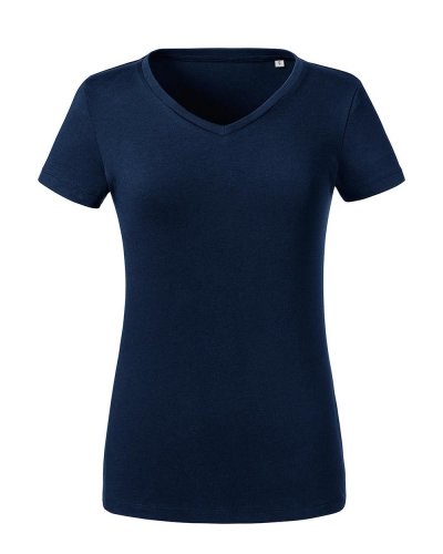 T-shirt donna scollo a V Pure Organic French Navy