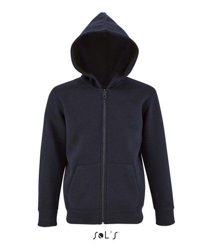 Felpa bambino full zip con cappuccio Blu Oltremare