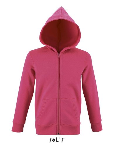 Felpa bambino full zip con cappuccio Rosa Flash
