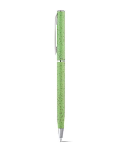 Penna a sfera in fibra di grano e ABS e clip in metallo Verde Chiaro