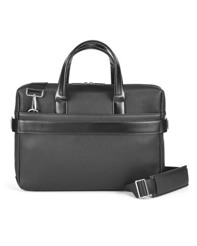 Custodia classica con due tasche per laptop e tablet Nero