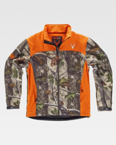 Workshell sport Caccia Camouflage Arancio