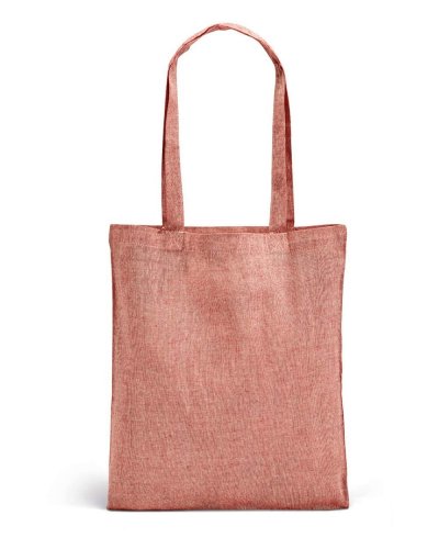 Borsa in cotone riciclato manici lunghi Rosso
