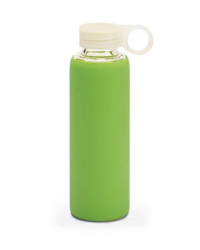 Borraccia in vetro borosilicato con involucro in silicone da 380 ml Verde Chiaro