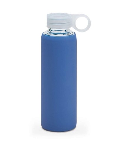 Borraccia in vetro borosilicato con involucro in silicone da 380 ml Blu