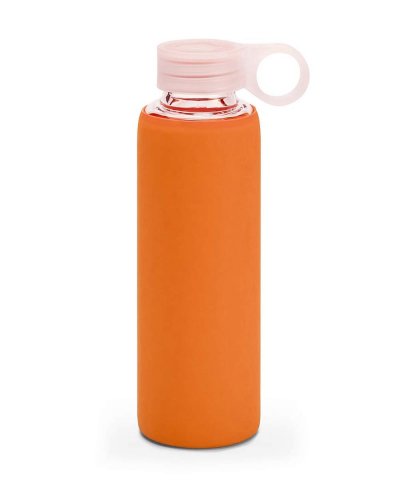 Borraccia in vetro borosilicato con involucro in silicone da 380 ml Arancione