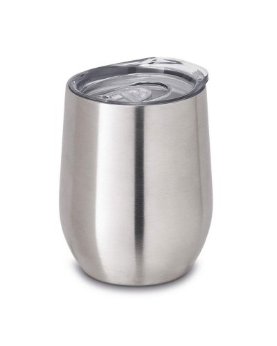 Bicchiere da viaggio da 400 ml a doppio strato Cromato Satinato