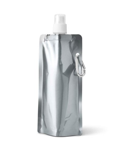 Borraccia pieghevole con moschettone da 460 ml Cromato Satinato