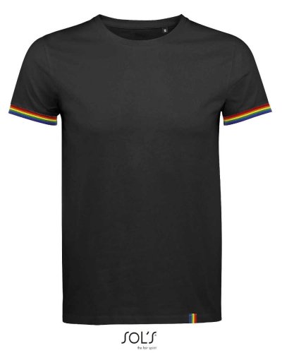 T-shirt Rainbow Man Nero / Arcobaleno