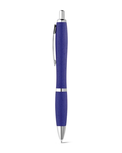 Penna a sfera in fibra di grano e ABS con clip Blu