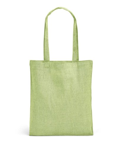 Borsa in cotone riciclato manici lunghi Verde Chiaro