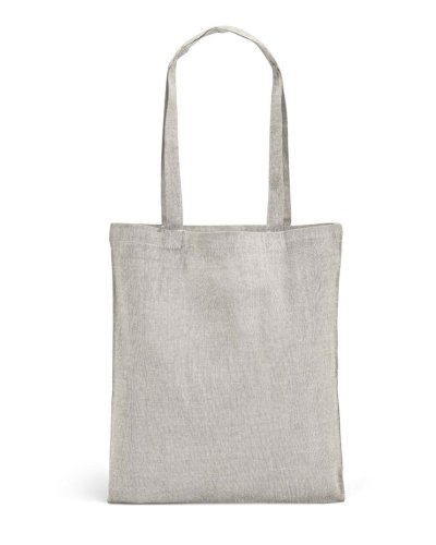 Borsa in cotone riciclato manici lunghi Grigio Chiaro