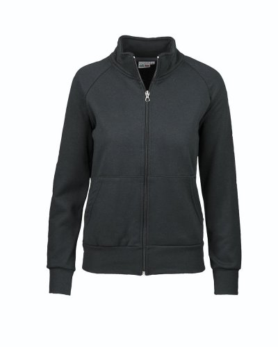 Jacket donna in felpa french terry zip lunga Nero