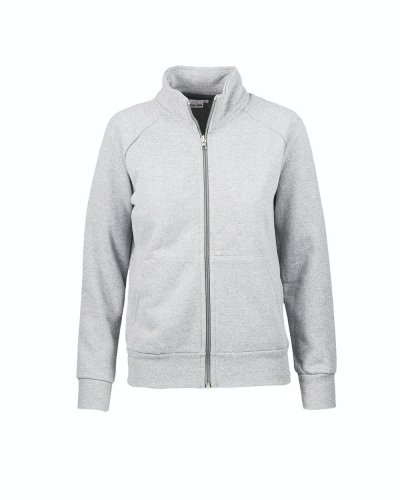 Jacket donna in felpa french terry zip lunga Cenere